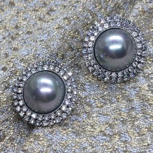 BE Cook London Vintage Rhinestone & Pearl Earings